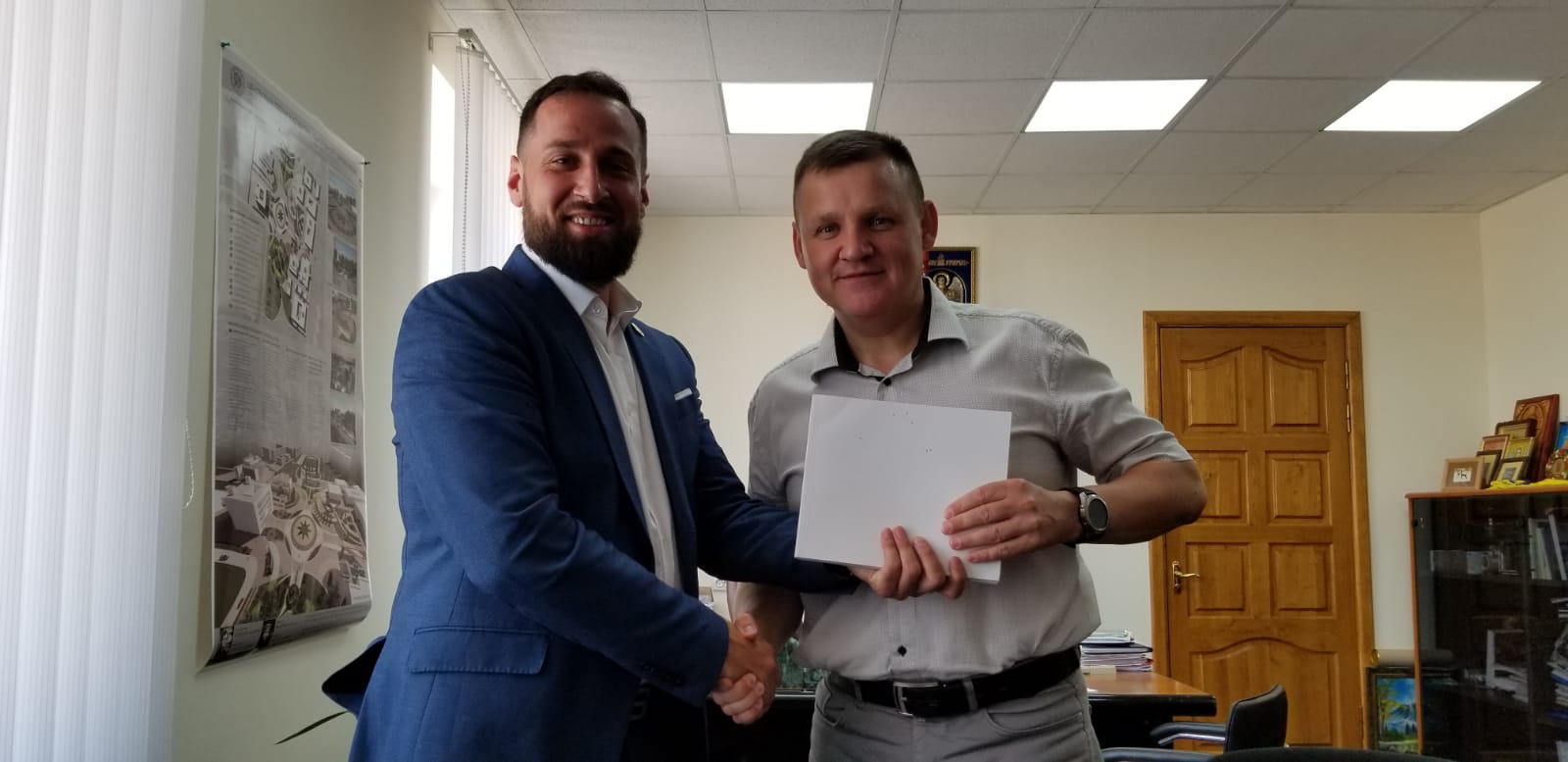 Mayor of Slavutych (Town created for Chernobyl survivors), With Lucas Hixon, a Fan of the Book